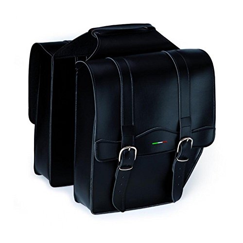 Montegrappa - Cruiser Montegrappa Tasche mit 2 Schnallen aus schwarzem Kunstleder