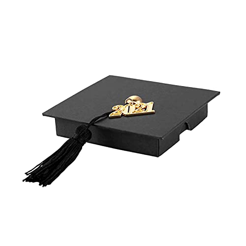 Anuye Graduation Cap Geformt Geschenkbox 20PCS,Halskettenbox mit Number 2021,Graduation Box fur zum Aufbewahren von Geschenken,2021 Bachelor Hut Geschenkbox FüR Graduation Party Favor