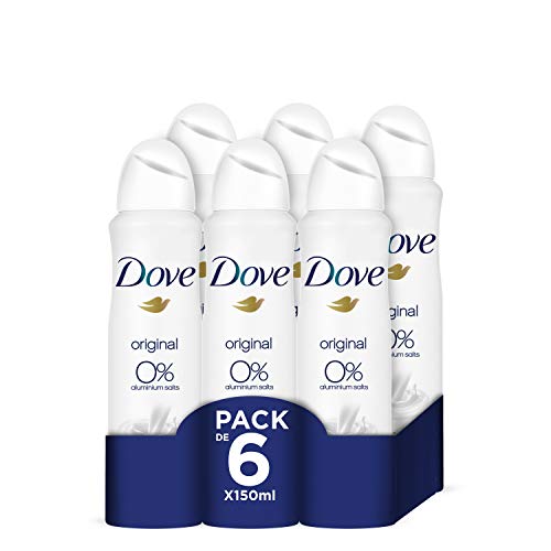 Dove Original Deodorant, 0% Aluminium, 6er Pack x 150 ml, insgesamt 900 ml