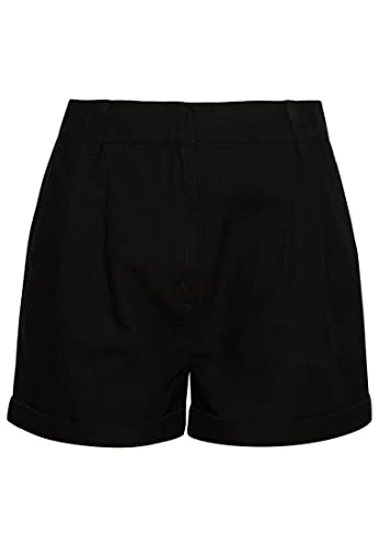 Superdry Womens Studios Linen Shorts, Black, M