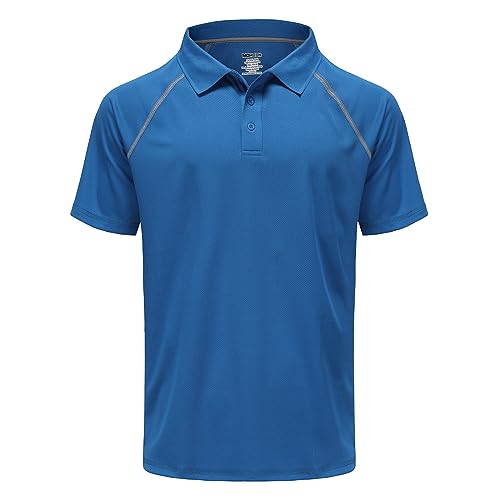 MOHEEN Herren Poloshirt/Funktionsshirt in Übergrößen S bis 5XL - für Sport Freizeit und Arbeit (Blau,3XL)