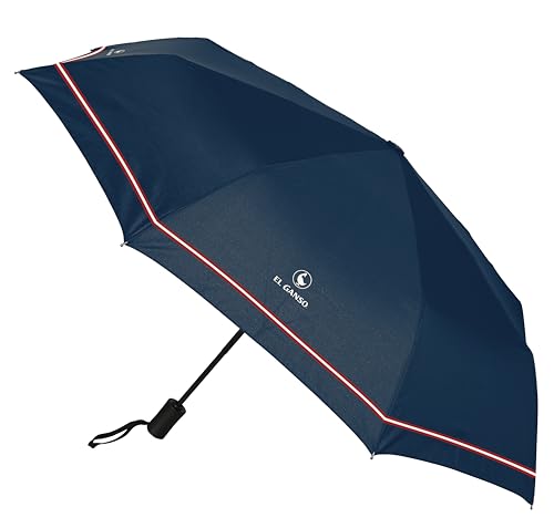 safta EL GANSO CLASSIC Faltbarer Regenschirm automatisch, 8 Paneele, Metallrippen, komfortabel und vielseitig, Qualität und Stärke, 33-62 cm, Material Polyester, Farbe Marineblau, Blau, marineblau,