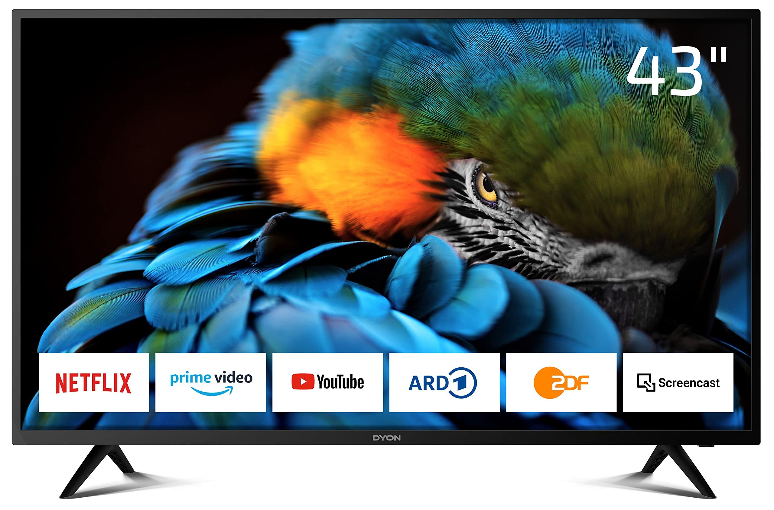 DYON Smart 43 XT 108 cm (43 Zoll) Fernseher (Full-HD Smart TV, HD Triple Tuner (DVB-C/-S2/-T2), Prime Video, Netflix & HbbTV) [Modelljahr 2022]