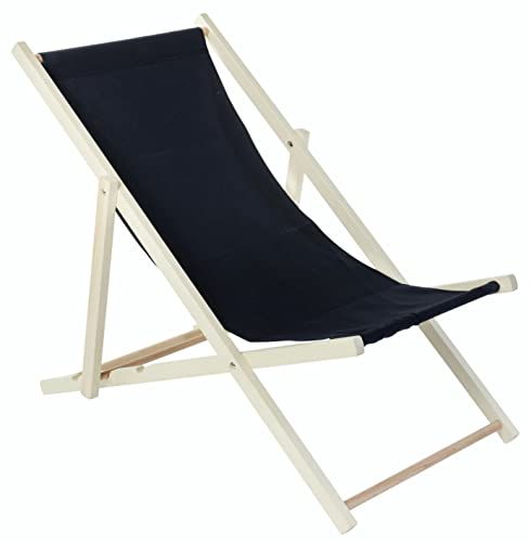 spec-wood Liege - Liegestuhl klappbar - Holzliegestuhl - RelaxLiege - Camping Stuhl - GartenLiege - wetterfest SonnenLiege - klappbar 119 cm x 58 cm Farbe Schwarz - Klappstuhl Holz