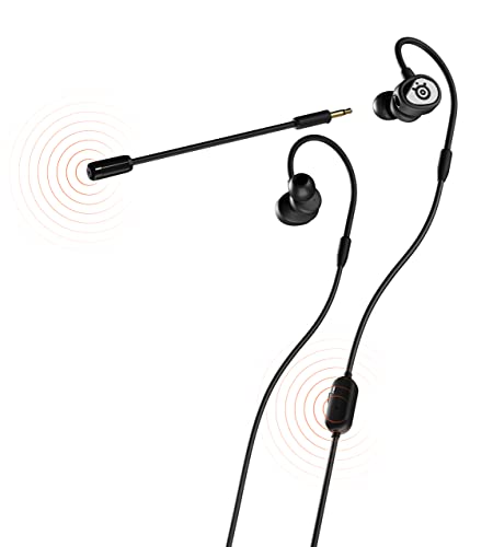 SteelSeries Tusq - In-Ear-Gaming-Headset für mobiles Gaming – Integriertes und abnehmbares, optionales Bügelmikrofon – Ergonomisches Bügel-Design – Für mobiles Gaming