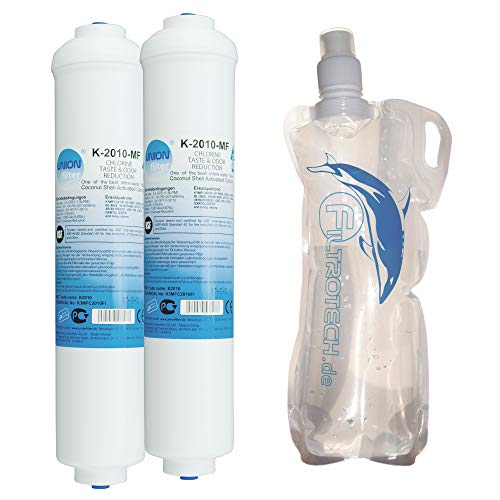 UN-2/G1."UNION" Wasserfilter Kühlschrankfilter für Samsung, Bosch, LG Side by Side. Externer Filter für Kühlschrank Schlauchanschluss ist fest integriert. 2er Pack+ GRATIS Trinkflasche