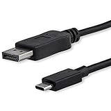 StarTech.com 1m USB-C auf DisplayPort 1.2 Kabel 4K 60Hz - USB-C auf DP Adapterkabel/Videoadapter - HBR2 - USB-C DP Alt Mode auf DP Monitor Videokabel - Thunderbolt 3 kompatibel - Schwarz (CDP2DPMM1MB)