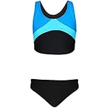 Aquarti Mädchen Sport Bikini Racerback Bustier & Bikinislip, Farbe: Meerjungfrau Blau/Türkis, Größe: 170
