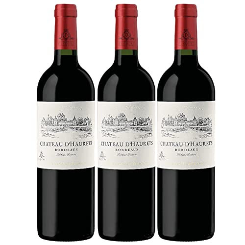 Château d'Haurets Bordeaux AOC Rotwein Wein trocken Frankreich I FeinWert Paket (3 x 0,75l)