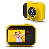 SLuB Kinder Spielzeug Kamera Kinder High Definition Digitalkamera Mini Selfie Kamera 2 Zoll IPS HD Bildschirm 32G TF Karte USB Aufladen Geeignet für Kinder (Gelb)