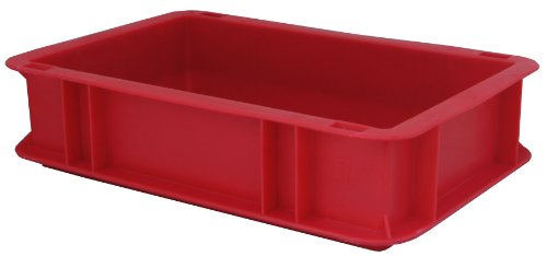 8er-Set Transportkasten / Lagerbehälter, Euro-Stapel- u. Lagerbox, 30x20x7,5 cm (LxBxH), Farbe rot, extrem stabil, Wände/Boden geschlossen