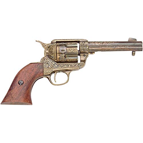 Deko Waffe 45er Colt Peacemaker, schwarz-messingfarben