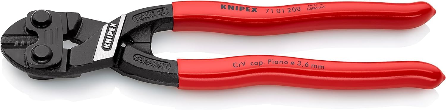 Knipex CoBolt® Kompakt-Bolzenschneider schwarz atramentiert, mit Kunststoff überzogen 200 mm (SB-Karte/Blister) 71 01 200 SB