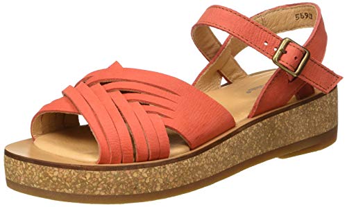 El Naturalista Damen N5590 Pleasant TÜLBEND Peeptoe Sandalen, Rot (Coral Coral), 37 EU