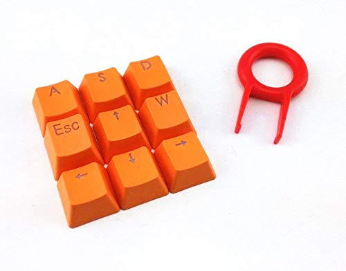 Honbay 9 orangefarbene PBT-Tasten, hintergrundbeleuchtet, transluzente Tastenkappen für mechanische Tastatur mit rotem Tastenabzieher