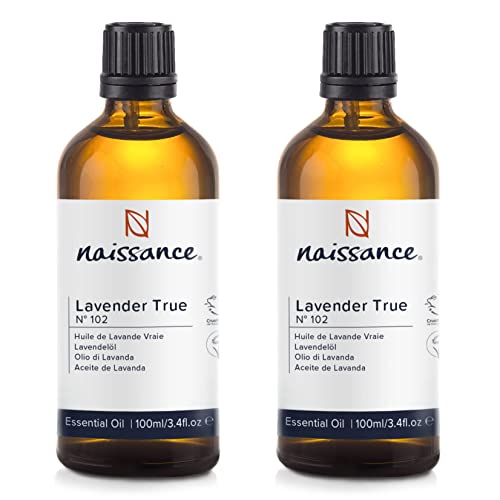 Naissance Lavendelöl (Nr. 102) - 200ml (2 x 100ml) - 100% Naturreines Lavendel Ätherisches Öl für Naturkosmetik, Aromatherapie, Duftlampe - Duftöl für Aroma Diffuser