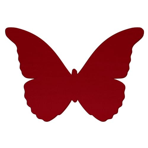 Dunkelroter Filz Schmetterling - Deko Basteln 3-60 cm, Pack mit:50 Stück, Breite:43cm breit