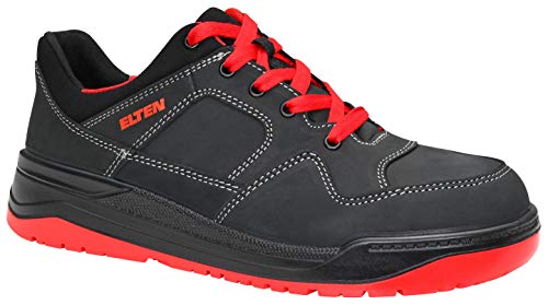 ELTEN Sicherheitsschuhe MAVERICK black-red Low ESD S3, Herren, sportlich, Sneaker, leicht, schwarz/rot, Stahlkappe - Größe 39