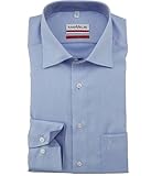 Marvelis Herren Businesshemd Non-Iron Modern Fit, Langarm, Kent-Kragen, Struktur, 100% Baumwolle, bleu 11, 45