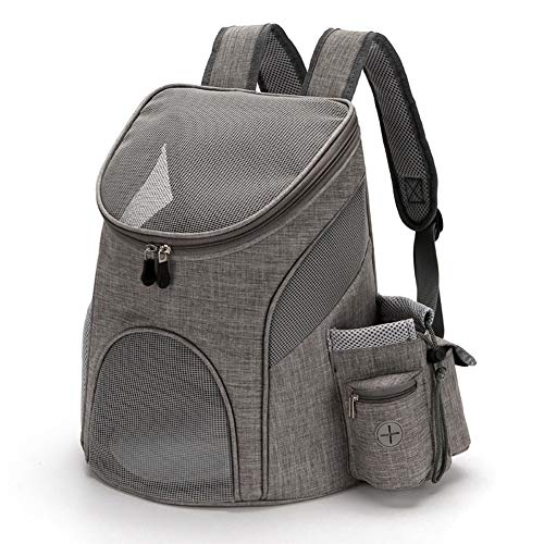 Benoon Tragbarer Haustier-Katzen-Welpen-Hundeträger-Rucksack, Atmungsaktive Faltbare Haustier-Outdoor-Tasche Reiserucksack, Haustierbedarf Grau L.