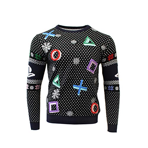 PlayStation Symbols - Black Xmas Pullover Size L