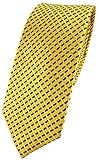 TigerTie schmale Designer Seidenkrawatte in gelb silber schwarz gestreift - Krawatte 100% Seide