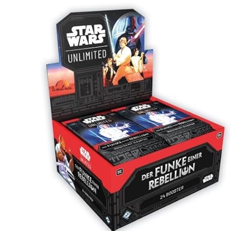 Star Wars: Unlimited - Der Funke Einer Rebellion - Display mit 24 Boostern a 16 Karten - DEUTSCH + Heartforcards® Versandschutz