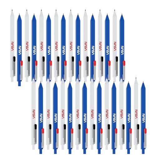 Berlingo Kugelschreiber Set, 30 Stück, Automatisch, Blau, 0,7 mm Strichbreite, für das Büro, das Home Office oder die Schule und Uni, Serie NASA