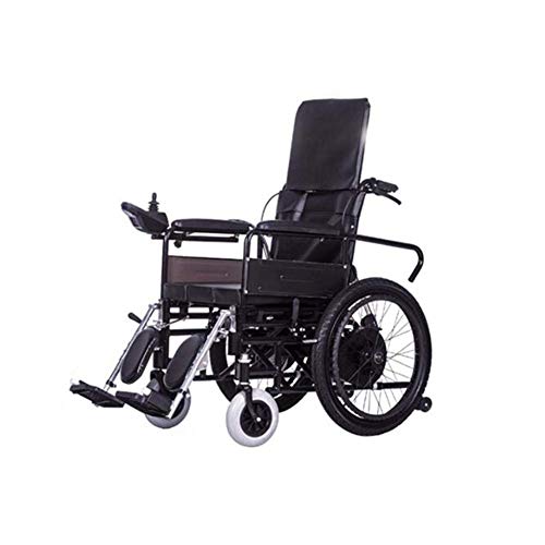 K Elektrorollstuhl Leichter faltbarer Elektrorollstuhl Intelligenter leistungsstarker Dual-Motor Motorisierter Rollstuhl mit vollständiger Rückenlehne für behinderte ältere Mobilität Schönes Zuhause
