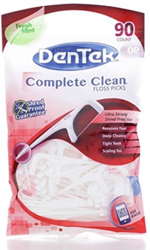 Dentek Complete Clean Floss Picks with Advanced Fluoride Coating, 90 Count by DenTek