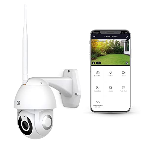 Garza Smarthome 360 WiFi Outdoor Kamera für Sicherheit HD 1080p, Nachtsicht und Zoom, Sprachsteuerung und App, Alexa, iOS, Google, Android