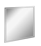 FACKELMANN LED Spiegel FRAMELIGHT 80 / Wandspiegel mit umlaufender LED-Beleuchtung/Maße (B x H x T): ca. 80 x 70 x 3 cm/Lichtfarbe: Kaltweiß/Leistung: 14,4 Watt/austauschbare LED-Beleuchtung