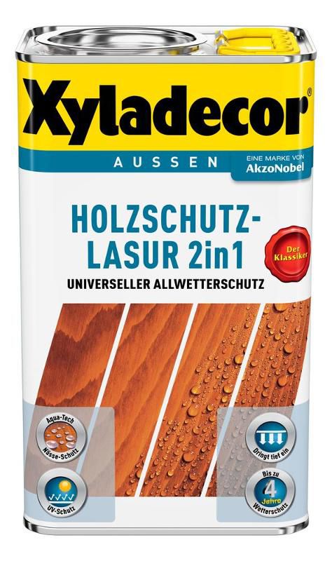 Xyladecor holzschutzlasur 2in1 für aussen farbe : 201 - farblos 2500ml