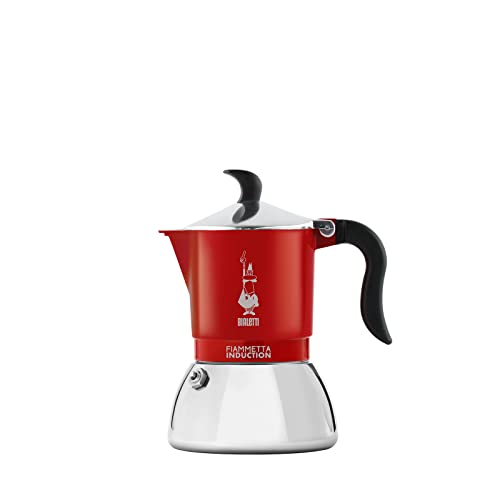 Bialetti Fiammetta Mokka Pot – Espressokocher für 4 Tassen – rote italienische Herdplatte – kompatibel mit Induktionsherden