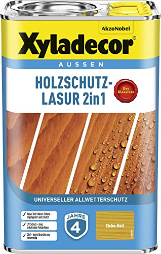 Xyladecor Holzschutzlasur Eiche hell 4 l Außen Imprägnierung Holzschutzmittel