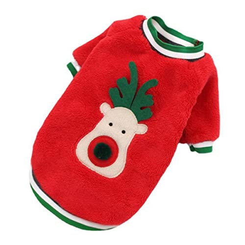 Winter Warmer Wollmantel mit Elch Luxus Design Plüsch Hundebekleidung für kleine mittelgroße Hunde Haustier Weihnachtskostüme
