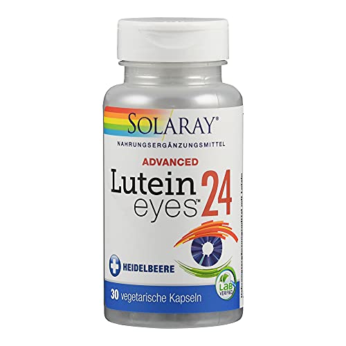 Solaray Lutein-Eyes Advanced | 24mg | 30 Kapseln | vegan | glutenfrei | ohne Gentechnik | laborgeprüft | Nahrungsergänzungsmittel mit Ringelblumen & Zeaxanthin | orthomolekuare Unterstützung der Augen