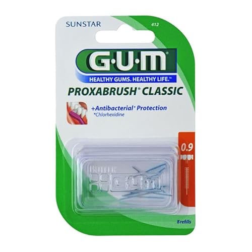 GUM Proxabrush Classic 8 Stück Kerze 0,9mm ISO 2, 3er Vorteilspack (3x 8 Stück)