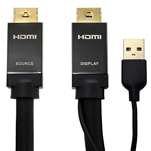 FeinTech VMI250701 Aktives HDMI 2.0 Kabel, 25 m Titan Digital Schwarz