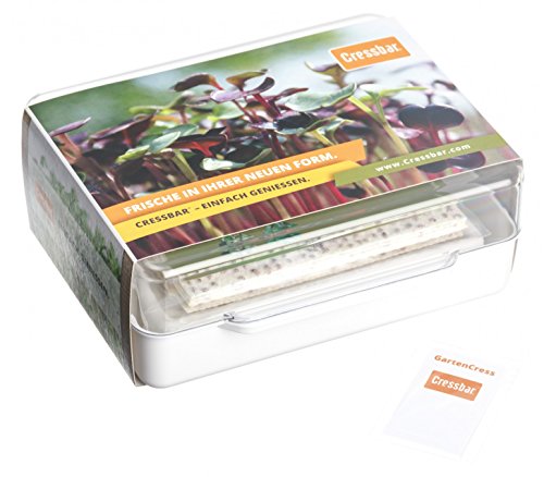 Cressbar® Starterkit weiß - 3 Cressbar Kresseschalen mit 24 Cresspads aus Gartenkresse, Radieschen, Rucola, Senf