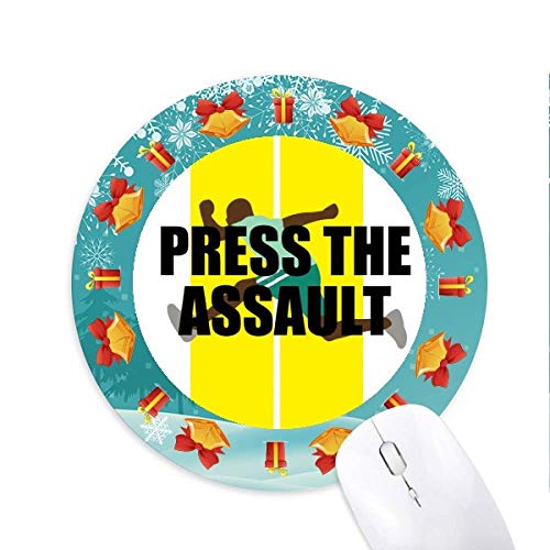 Game Dialogue Press The Assault Mousepad Round Rubber Mouse Pad Christmas Gift