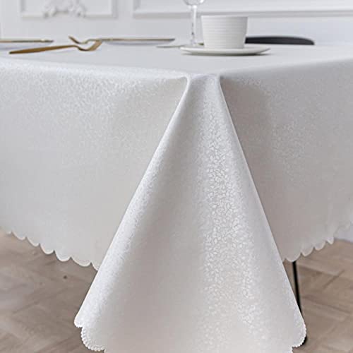 XQSSB Tischdecke Tischwäsche Verbrühungsschutz Lotuseffekt Tischtücher mit Zarten Pastelltönen EIN Weißer 120 × 120cm