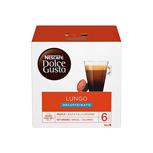 Nescafé Dolce Gusto Lungo Entkoffeinierten Schoten 16 Pro Packung - Packung mit 6