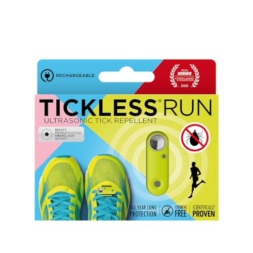 Tickless Run Ultraschall Zeckenschreck für Läufer, für alle Altersgruppen, Neongelb