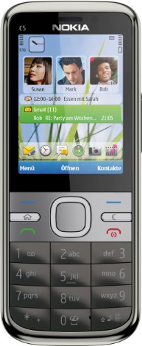 Nokia C5-00 Handy (5,6 cm (2,2 Zoll) Display, 5 Megapixel Kamera, HSDPA, A-GPS) BeNeLux warm grau