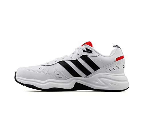 adidas EG2655 Strutter Herren Sneaker aus Lederimitat Textilinnenausstattung, Groesse 46, weiß/schwarz
