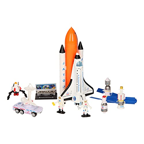 Johntoy 26055 Space Shuttle Spielset Groß mit Licht und Geräusch, Mehrfarbig