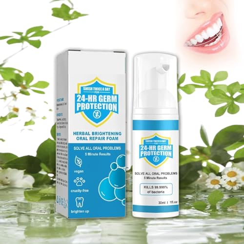 Pure Herbal Super Whitening Teeth & Mouth Repair Foam, Herbal Whitening Oral Repair Foam,Teeth Whitening Mousse Foam, Teeth Mouthwash, Calculus Removal, Tooth Stain Removal (1)