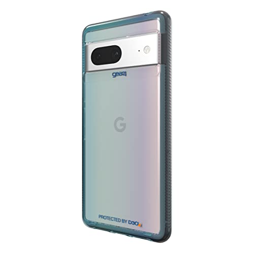 Gear 4 ZAGG Milan Google Pixel 7 Hülle, klare Handyhülle mit ästhetischen Details, D30 Fallschutz für bis zu 4 m, kabellose Ladehülle, Kratzfest, 5G kompatibel, Aurora