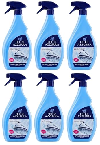 12er-Pack Felce Azzurra Appretto Leggero Spray per Stira Veloce,Bügelhilfe leicht stärkend,Schnelles Bügeln Duftend 750ml